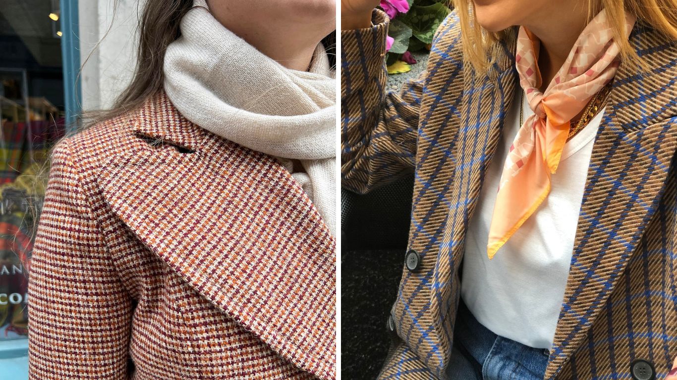 Slate Runway Scarf-Collar Blazer